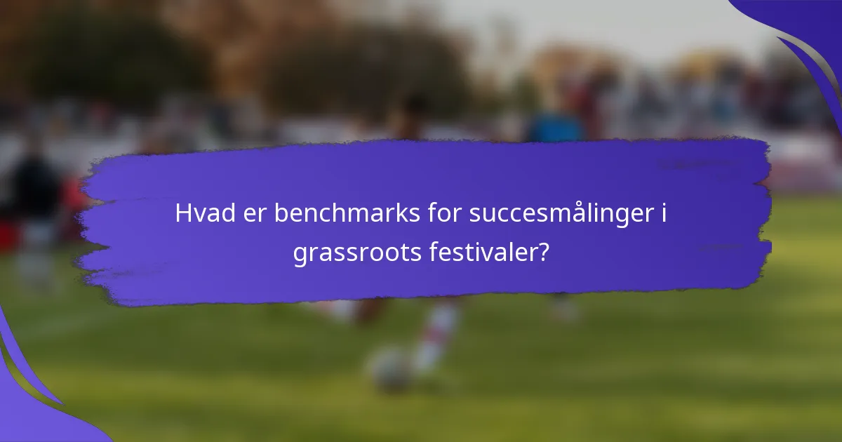 Hvad er benchmarks for succesmålinger i grassroots festivaler?
