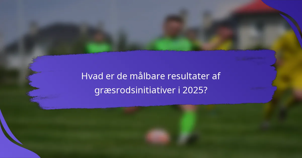 Hvad er de målbare resultater af græsrodsinitiativer i 2025?