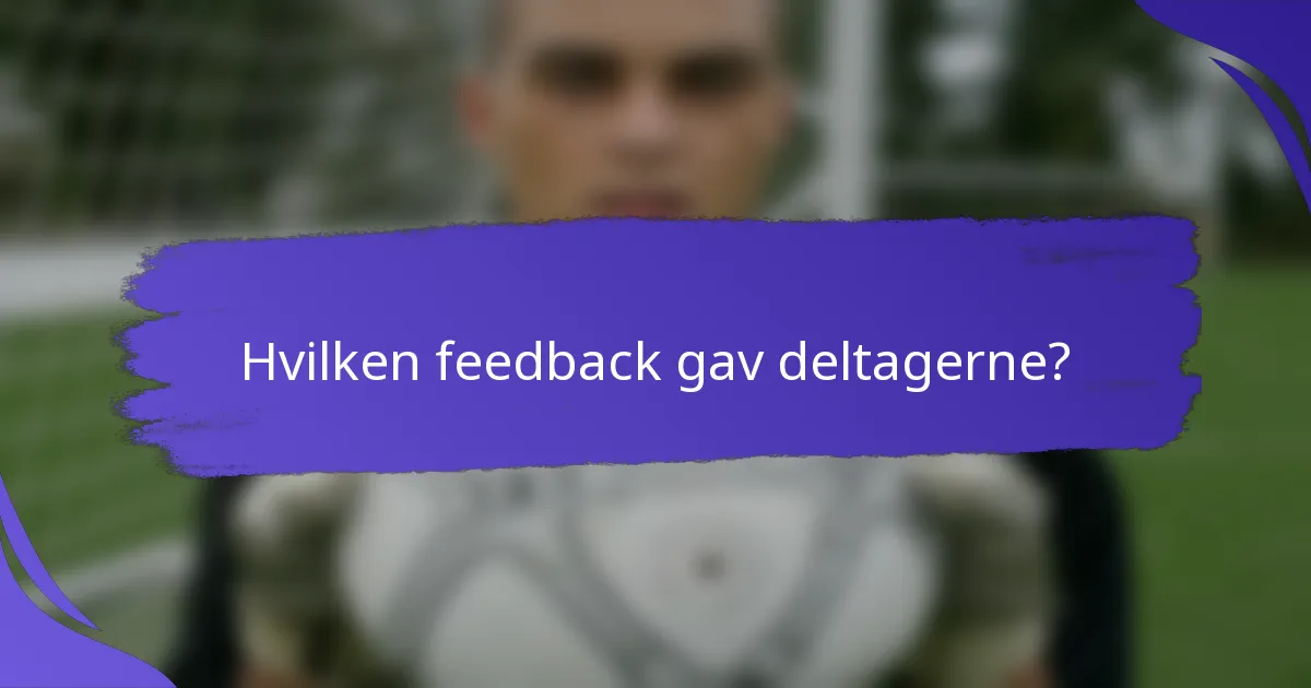 Hvilken feedback gav deltagerne?