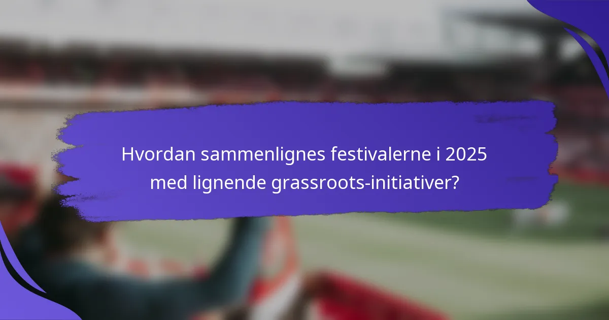 Hvordan sammenlignes festivalerne i 2025 med lignende grassroots-initiativer?