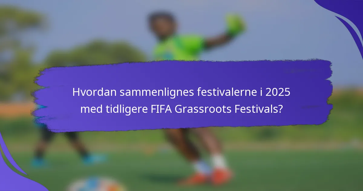 Hvordan sammenlignes festivalerne i 2025 med tidligere FIFA Grassroots Festivals?